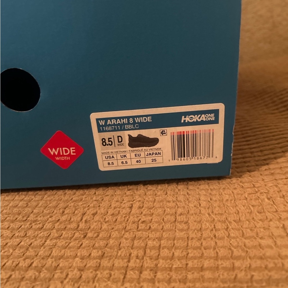Women’s Hoka One One Arahi 8 Black Athletic Shoes wide ! Various sizes - Picture 2 of 7